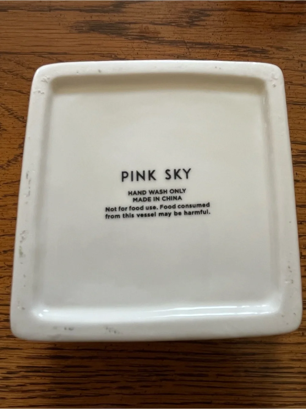 Pink Sky Red & White Trinket Box with Gold Monogram S
